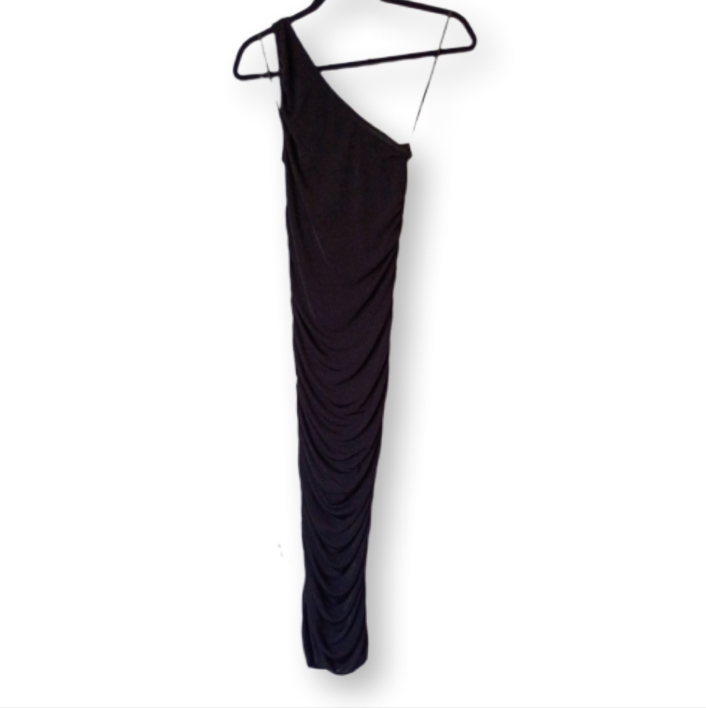 Elegant Black One-Shoulder Dress Forever 21 Size S Bodycon Rouched